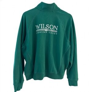 Wilson Sporting Goods Womens XL Green Quarter Zip Pullover Sweatshirt WW00155431